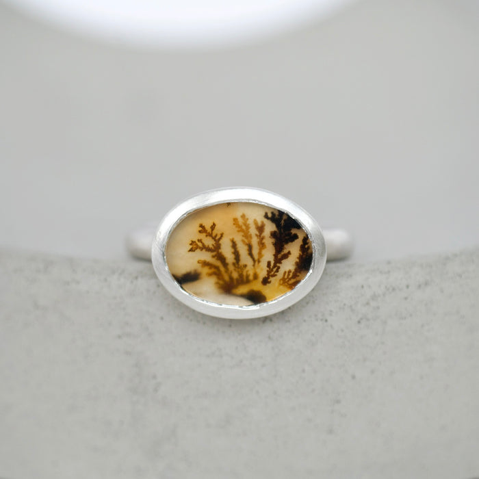 Dendritic Agate Ring, Brook | Size N