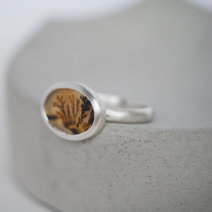 Dendritic Agate Ring, Brook | Size N