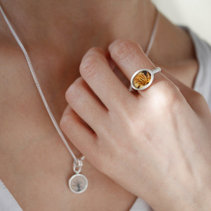 Dendritic Agate Ring, Brook | Size N
