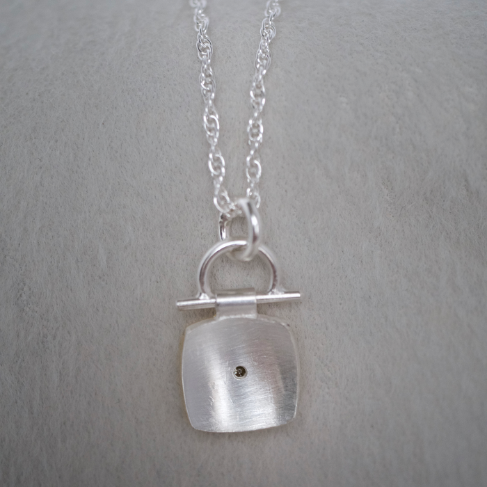 Cushion Keum Boo Cognac Diamond Pendant Necklace
