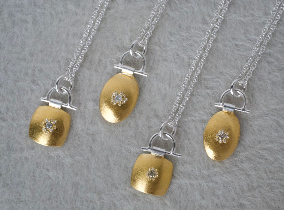 Cushion Keum Boo Diamond Pendant Necklace