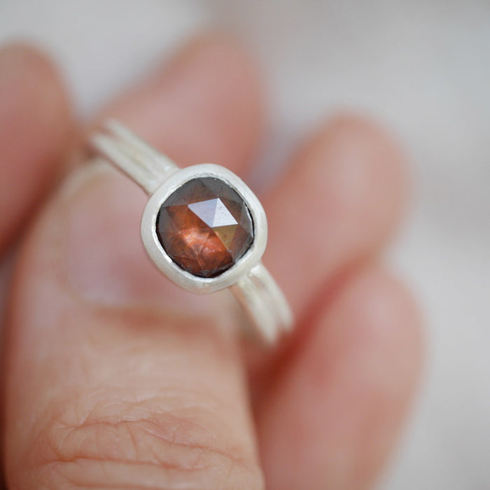 Rose Zircon Dual Ring | Size P 1/2