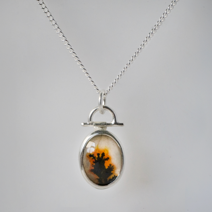 Dendritic Agate Pendant Necklace | Embers