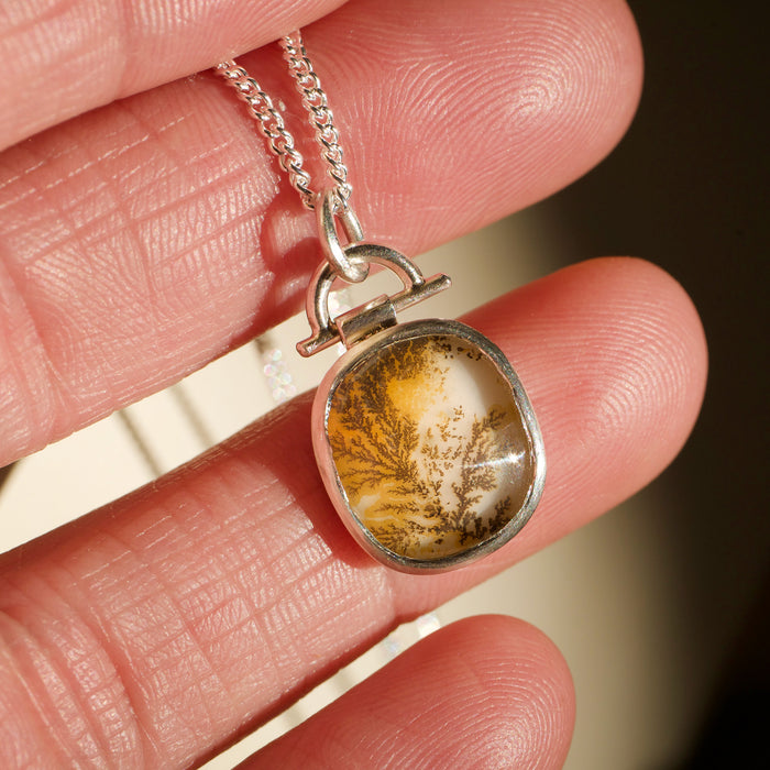 Unique dendritic agate handmade pendant