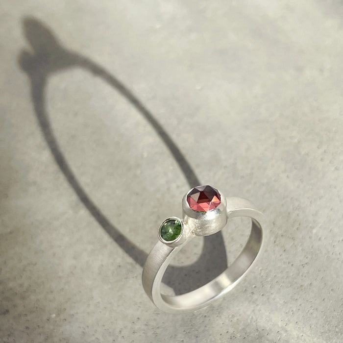 Garnet and Zircon Ring | Size N 1/2