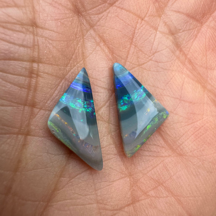 Custom Listing Bespoke Australian Opal Gold Earrings