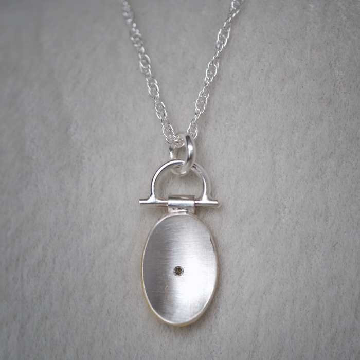 Oval Keum Boo Cognac Diamond Pendant Necklace
