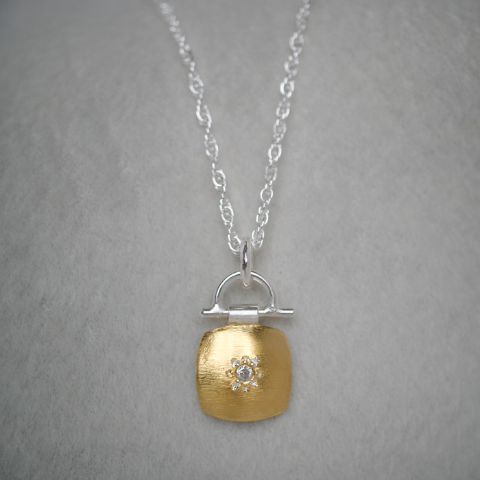 Cushion Keum Boo Diamond Pendant Necklace