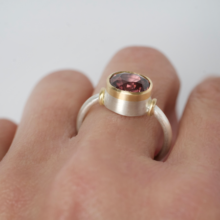 Malay Zircon, 18ct gold and argentium silver