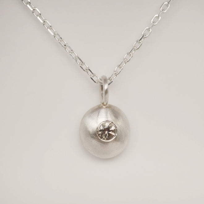Grey Sapphire Pendant Drop