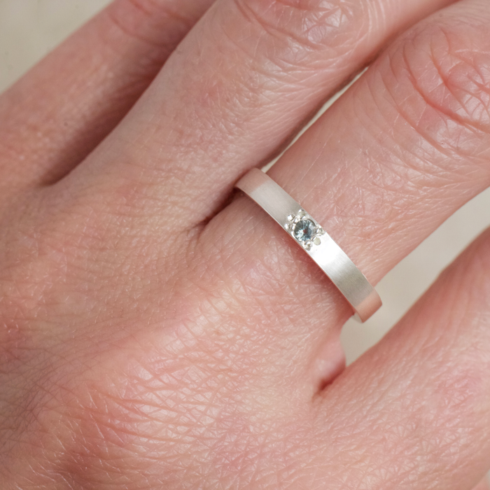 Star Teal Sapphire Ring | Size M