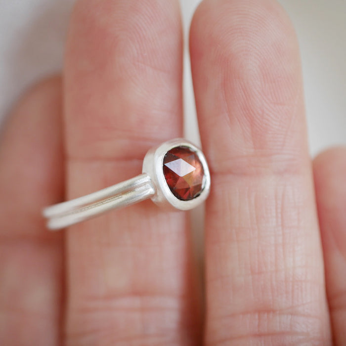 Rose Zircon Dual Ring | Size P 1/2