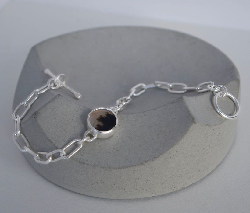 Dendritic Agate Bracelet, Yin-Yang