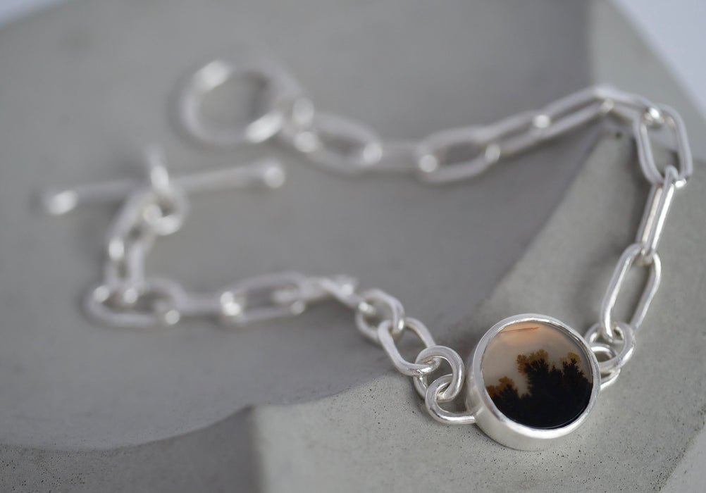 Dendritic Agate Bracelet, Yin-Yang