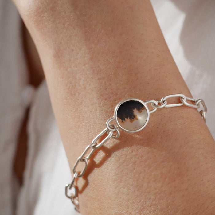 Dendritic Agate Bracelet, Yin-Yang