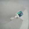 Black Lightning Ridge Opal Silver Ring