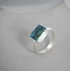 Black Lightning Ridge Opal Silver Ring