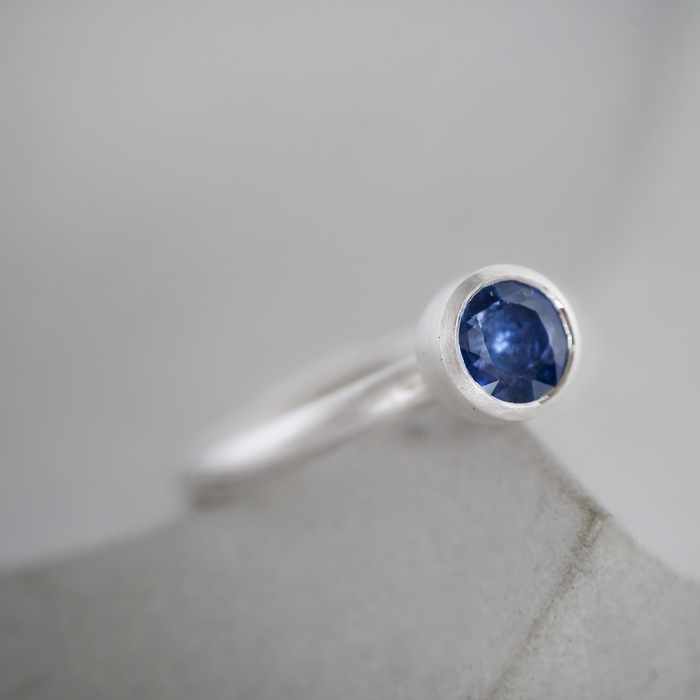 Blue Sapphire Goblet Ring