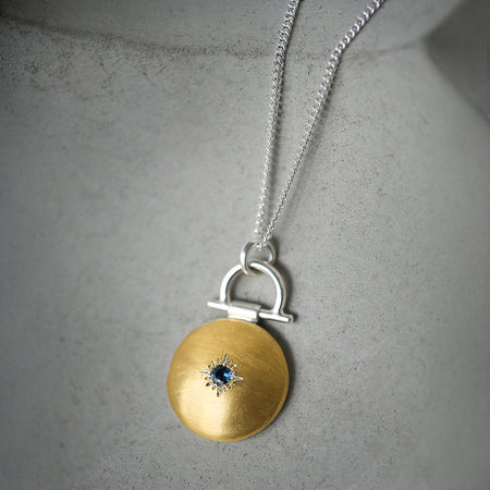 Star set blue sapphire pendant necklace keum boo jewellery Natalie Vernazza Oxfordshire
