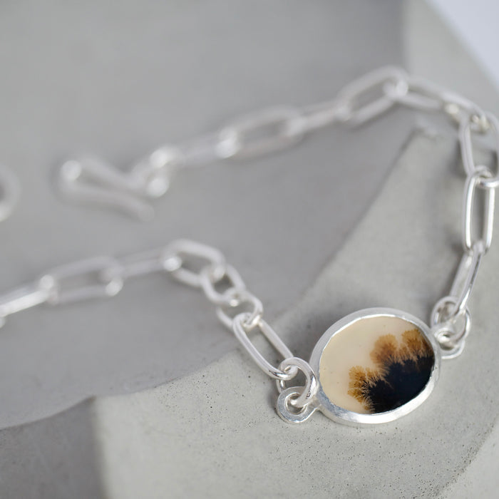 Dendritic Agate Bracelet, Kelp