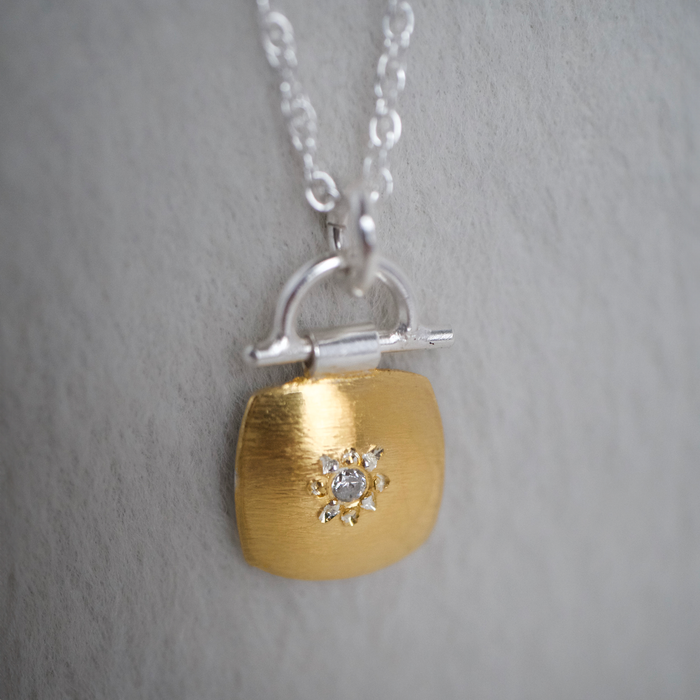 Keum Boo Diamond Cushion Pendant