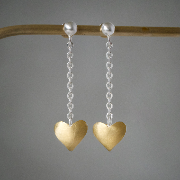 Keum Boo Heart Drop Earrings