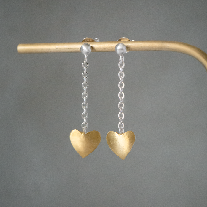 Keum boo heart drop earrings