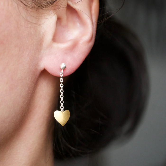 Keum boo heart drop earrings