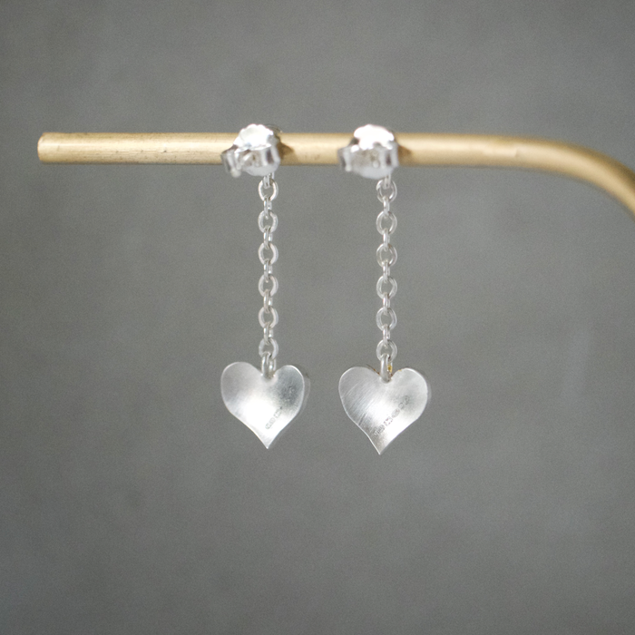 24ct gold keum boo heart drop earrings