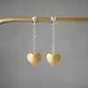 24ct gold keum boo heart drop earrings