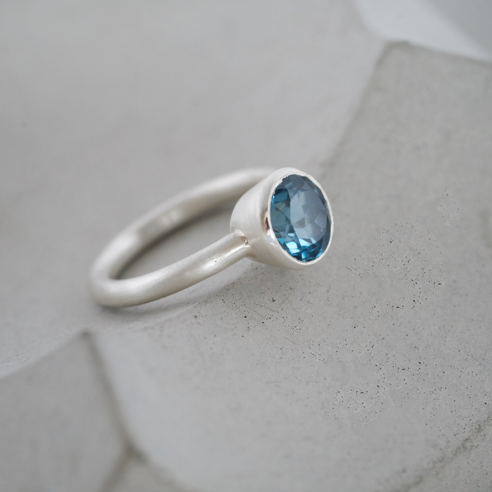 London Blue Topaz Sterling Silver Ring