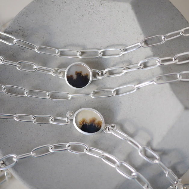 Dendritic Agate Bracelet, Yin-Yang