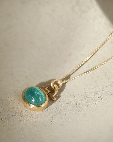 Tourmaline 9ct Gold Pendant Necklace by Natalie Vernazza