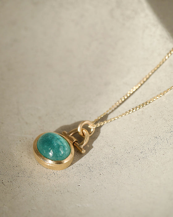 Tourmaline 9ct Gold Pendant Necklace by Natalie Vernazza