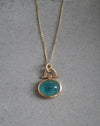 Aqua tourmaline solid gold necklace by Natalie Vernazza