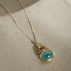 Aqua tourmaline gold pendant from Natalie Vernazza Elegant Jewellery