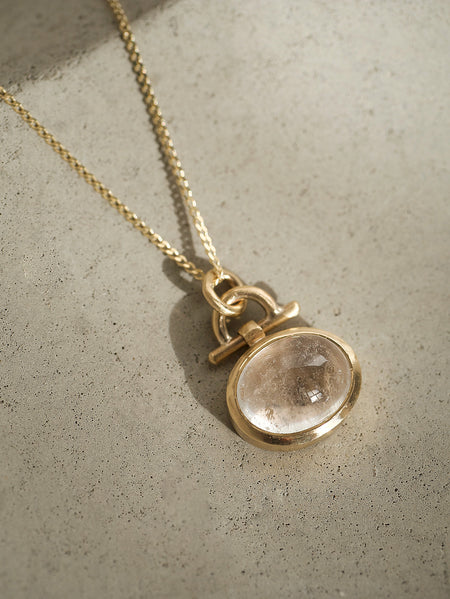 Tourmaline yellow gold pendant necklace Natalie Vernazza elegant custom jewellery