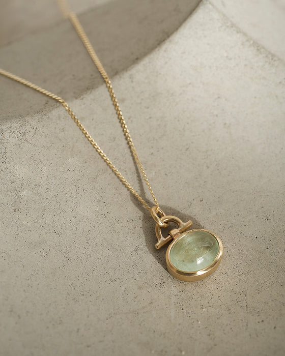 Mint Tourmaline 9ct Gold Pendant Necklace