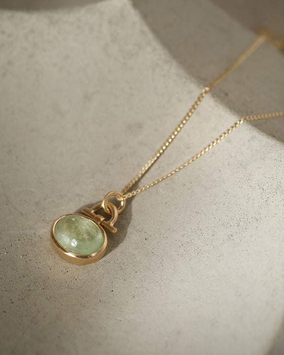 Mint Tourmaline 9ct Gold Pendant Necklace