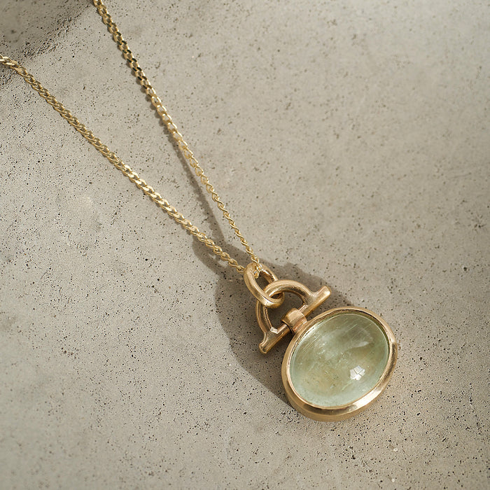 Mint Tourmaline 9ct Gold Pendant Necklace