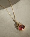 Pink tourmaline and gold necklace
