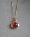 Pink tourmaline gold necklace Natalie Vernazza elegant jewellery