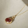 Pink tourmaline gemstone solid gold necklace by Natalie Vernazza
