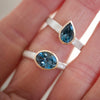London Blue Topaz mixed metal florentine rings by Natalie Vernazza elegant jewellery.