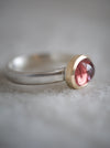 Natalie Vernazza custom jewellery pink tourmaline mixed metal ring