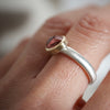 Pink tourmaline gold silver ring by Natalie Vernazza