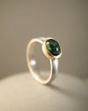 Green tourmaline mixed metal ring Natalie Vernazza
