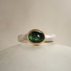 Green Tourmaline gold silver ring Natalie Vernazza elegant jewellery