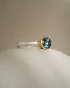 Oval london blue topaz gold and silver contemporary ring by Natalie Vernazza elegant jewellery