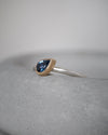 Teal blue sapphire ring set gold silver by Natalie Vernazza